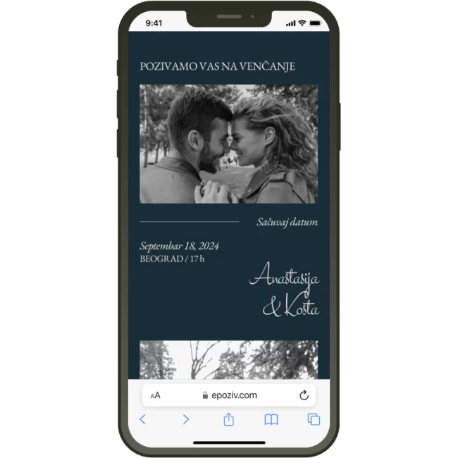 Elegant Navy Blue mockup za katalog pozivnica