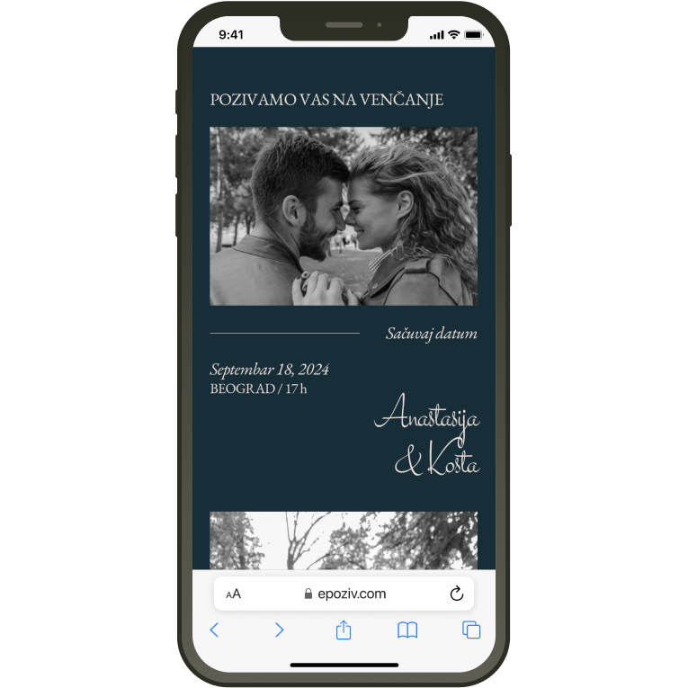 Elegant Navy Blue mockup za katalog pozivnica