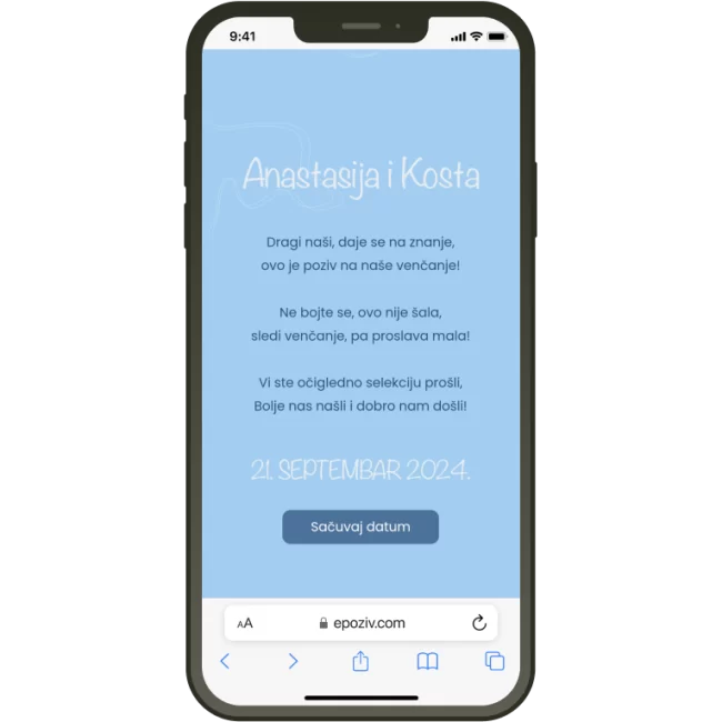 Simple Baby Blue mockup za katalog pozivnica