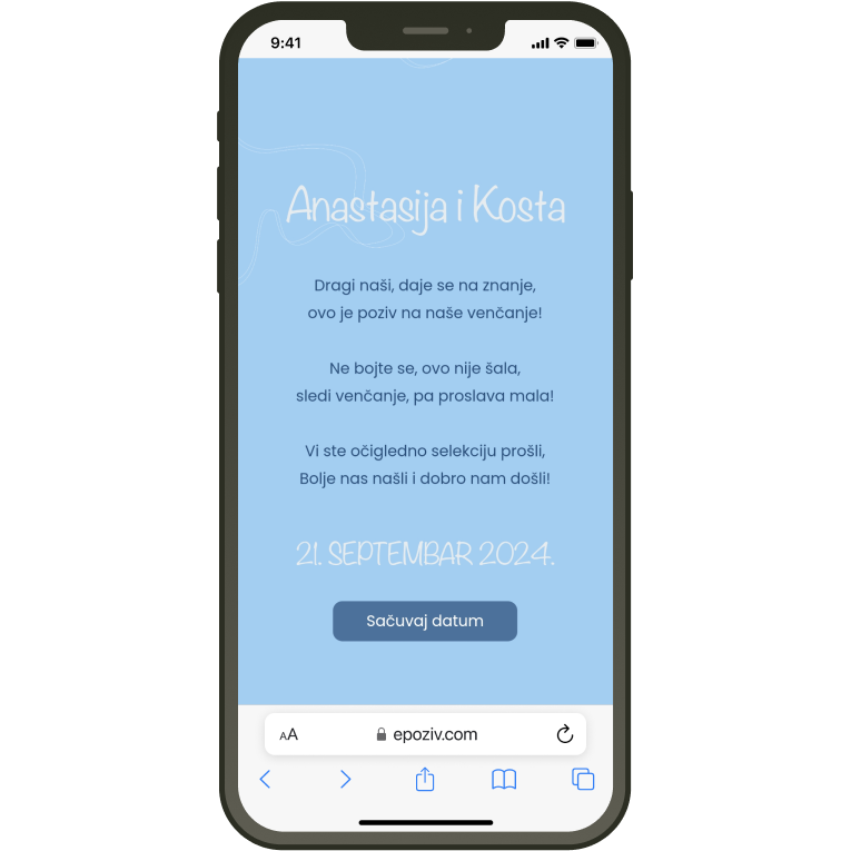 Simple Baby Blue mockup za katalog pozivnica